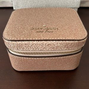 NWT Kate Spade Pink Glitter Jewelry Travel Case
